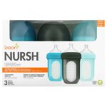 Boon Nursh, Silicone Pouch Bottle, 3m+, Medium, 3 Bottles, 8 oz (236 ml) Each
