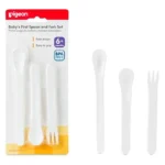 Pigeon, Baby's First Spoon and Fork Set, 6m+  White