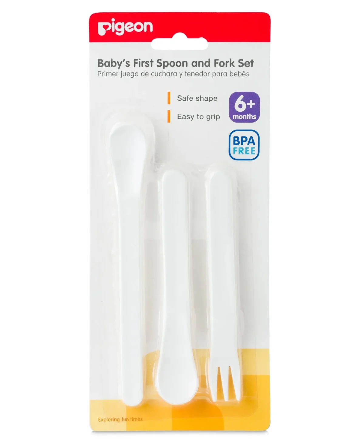 Pigeon, Baby's First Spoon and Fork Set, 6m+  White - Image 3