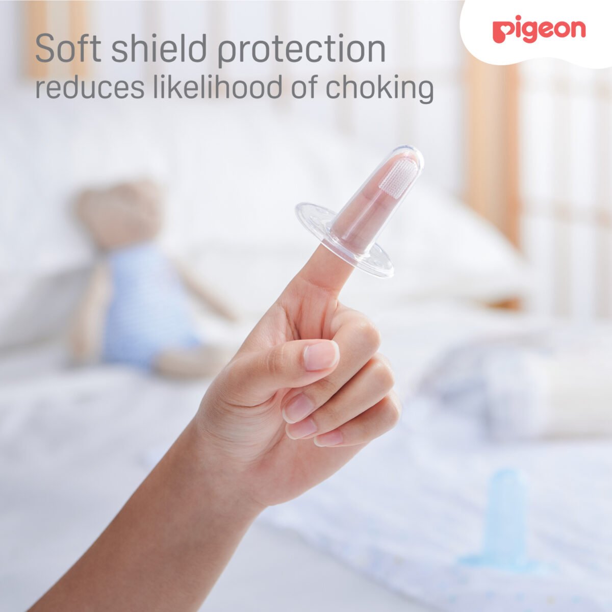 Pigeon, Silicone Finger Toothbrush 1 set 0-4 Milk Teeth  ( 3+M ) - Image 5