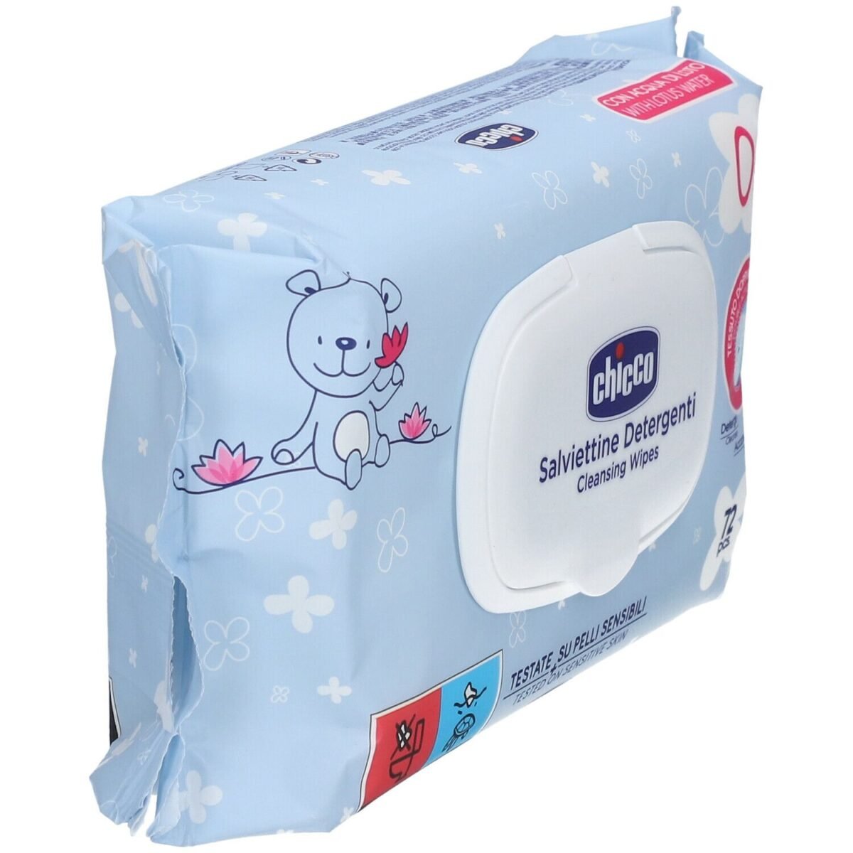 Chicco, Cleansing Wipes, Alcohol Free, Scented, Suitable for Sensitive Skin, , 72 Wipes - Image 4