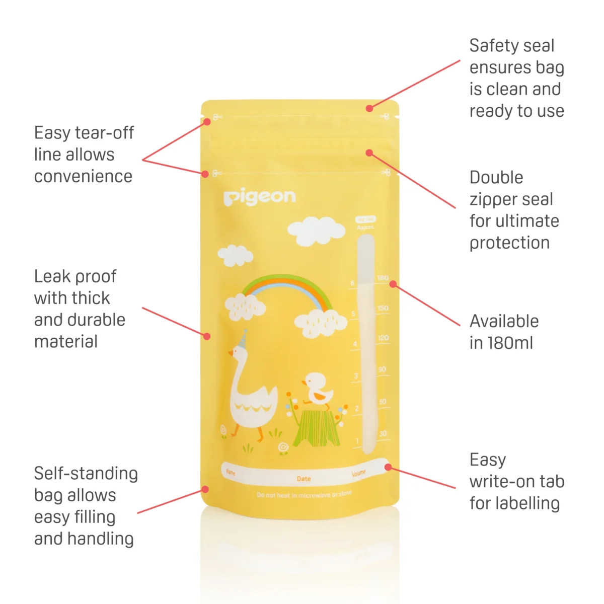 Pigeon, Breastmilk  Storage Bags 180mL/6oz - 25Bags - Image 3