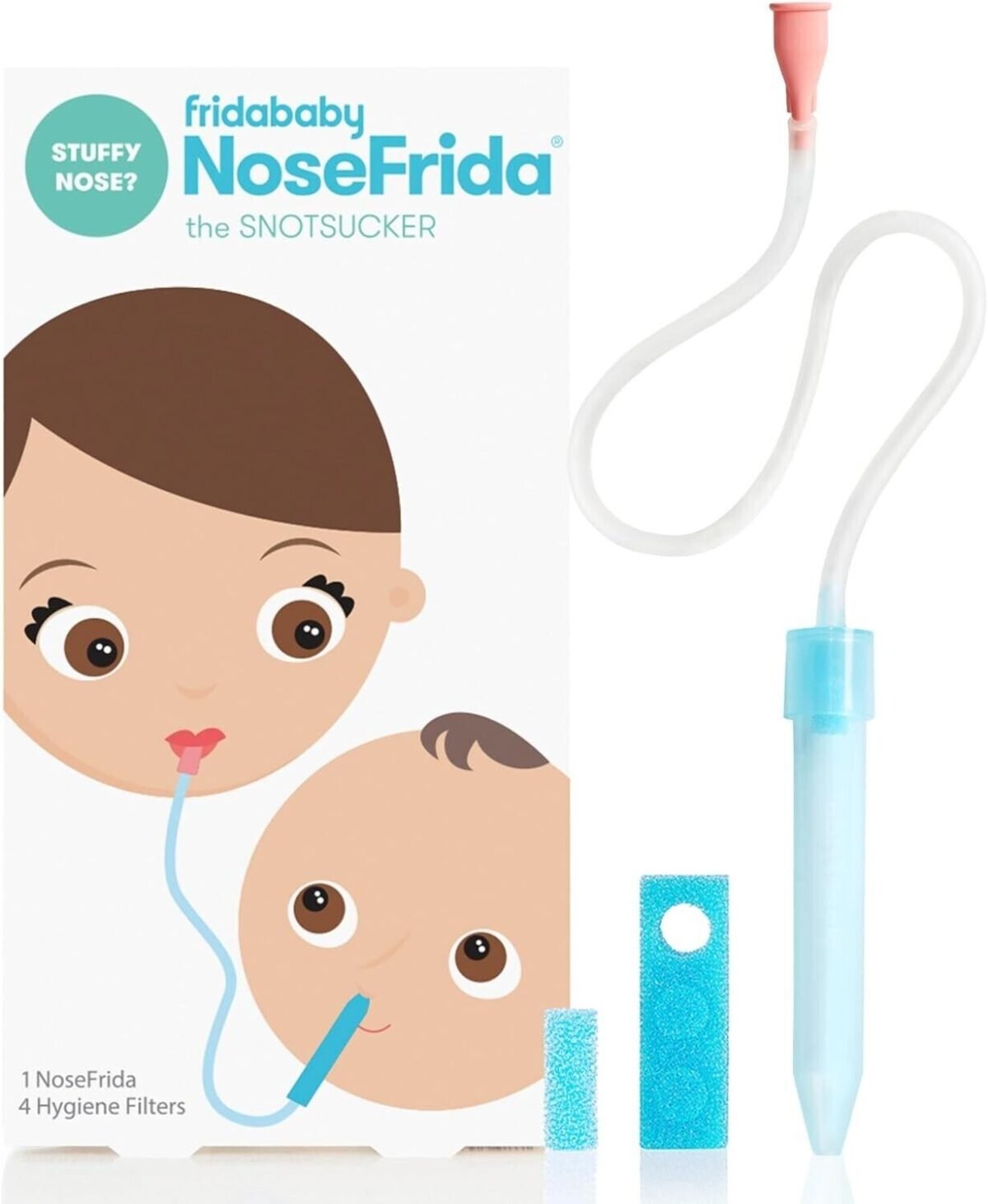 Fridababy, NoseFrida SNOTSUCKER Nasal Aspirator for Baby, Baby Nose Sucker with 4 Extra Hygiene Filters - Image 1