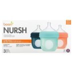 Boon Nursh, Silicone Pouch Bottle, 0m+, Slow, 3 bottles, 4 oz (118 ml) Each