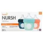 Boon Nursh, Silicone Pouch Bottle, 0m+, Slow, 3 bottles, 4 oz (118 ml) Each