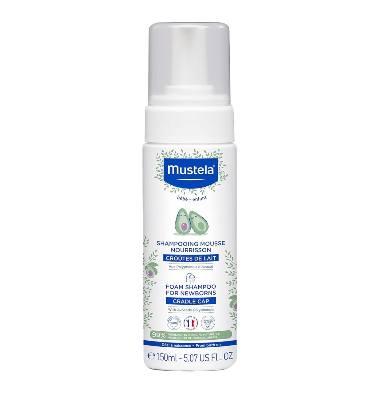 Mustela, Natural Foam Shampoo for Newborns, Cradle Cap ( 150 ML ) - Image 1