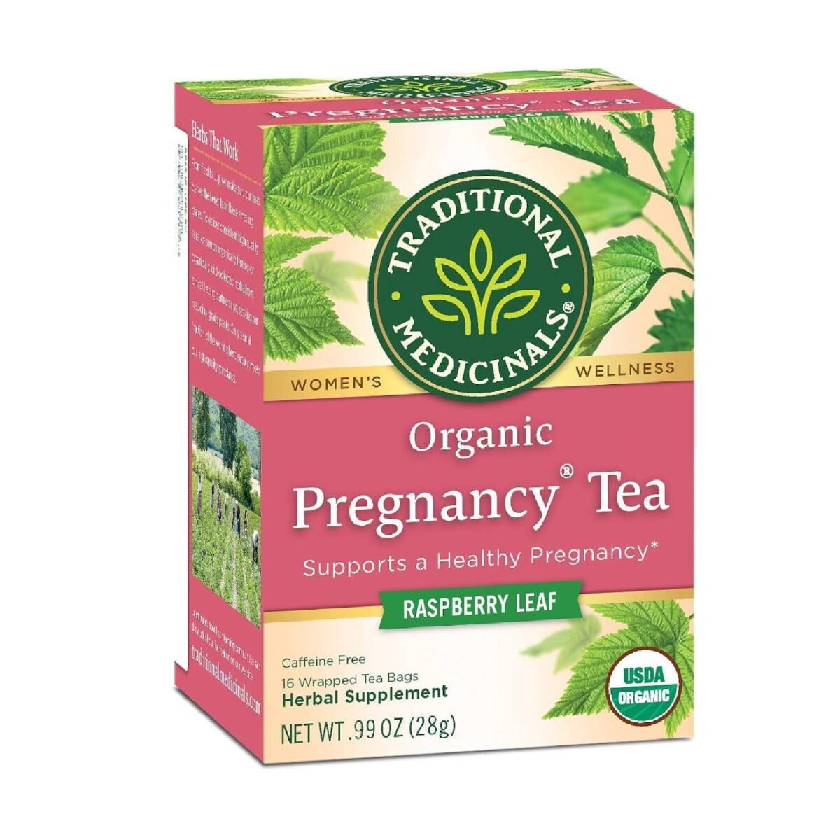 Traditional Medicinals,  Organic Pregnancy Tea Raspberry Leaf Herbal Tea, Supports Healthy Pregnancy, (Pack of 1) - 16 Tea Bags - Image 1