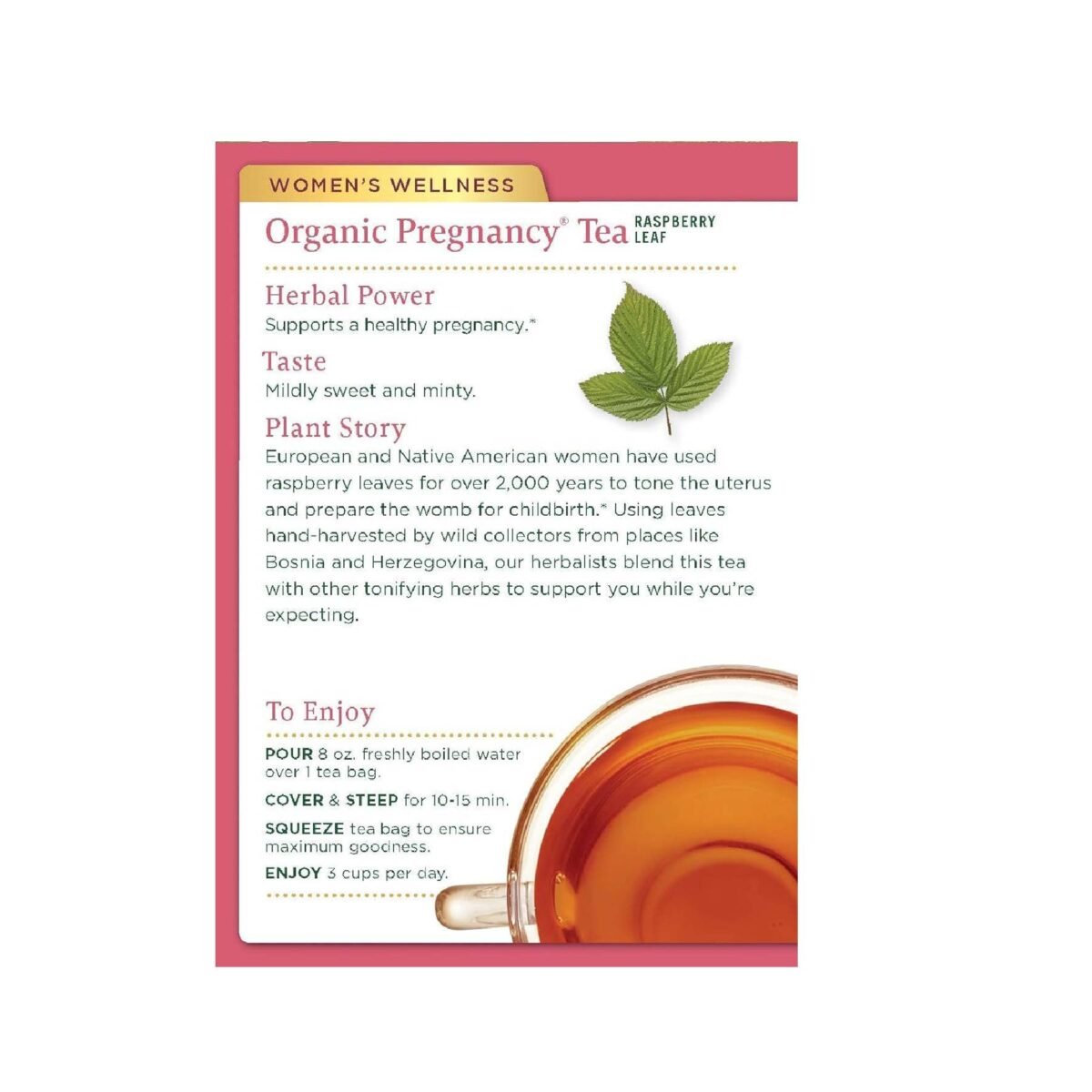 Traditional Medicinals,  Organic Pregnancy Tea Raspberry Leaf Herbal Tea, Supports Healthy Pregnancy, (Pack of 1) - 16 Tea Bags - Image 4