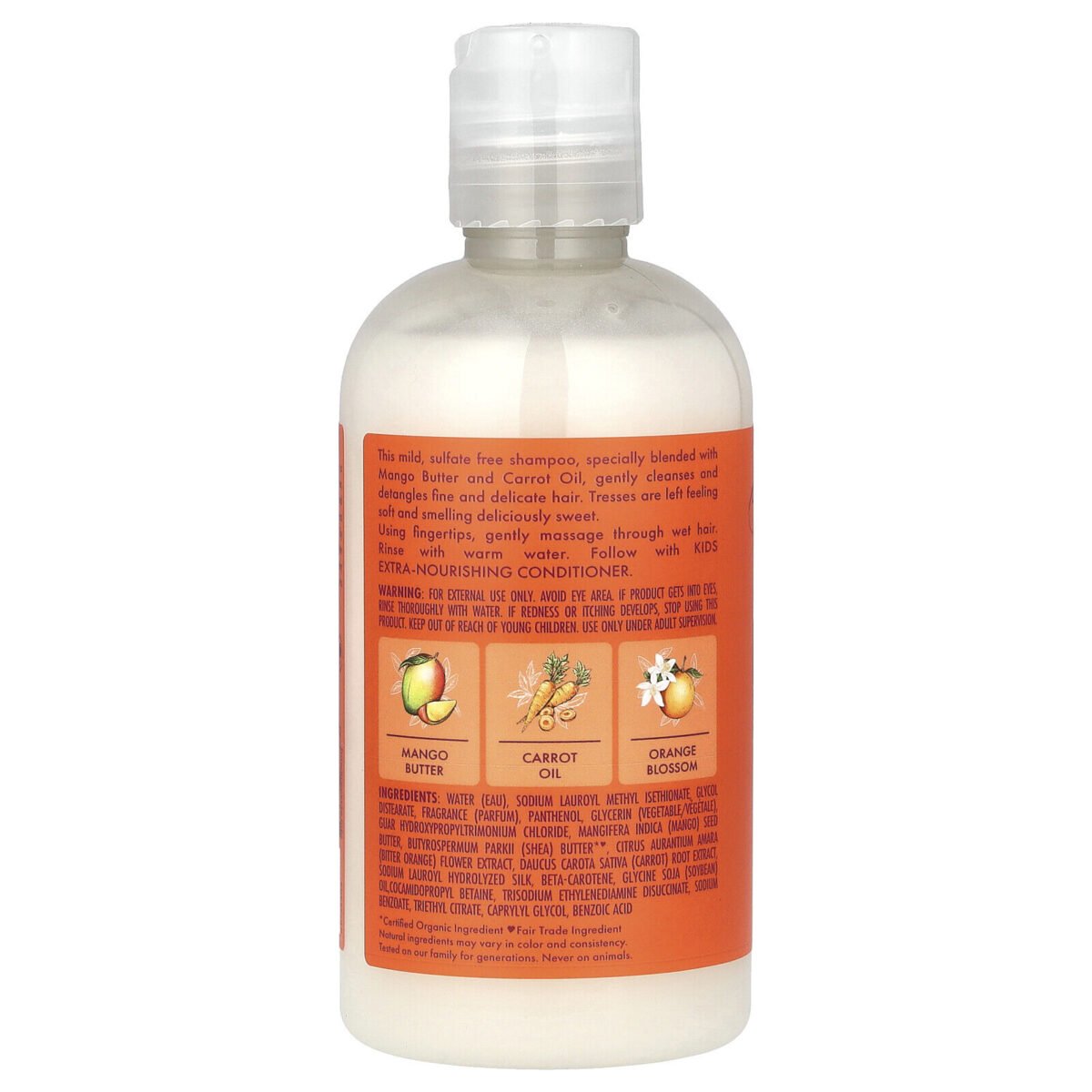 SheaMoisture, Mango & Carrot Kids Extra- Nourishing Shampoo  8 FL OZ ( 237 mL ) - Image 2