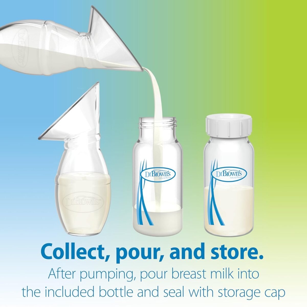 Dr. Brown’s™ Silicone One-Piece Breast Pump with Anti-Colic Options+™ Bottle (4 oz/120 mL) and Travel Bag - Image 6