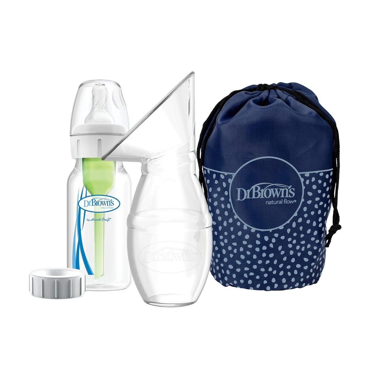 Dr. Brown’s™ Silicone One-Piece Breast Pump with Anti-Colic Options+™ Bottle (4 oz/120 mL) and Travel Bag - Image 3